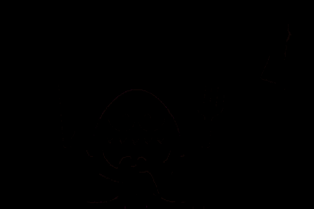 a cartoon of a monster eating spaghetti with the words spinning for spaghetti above it