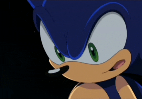 a close up of sonic the hedgehog 's face