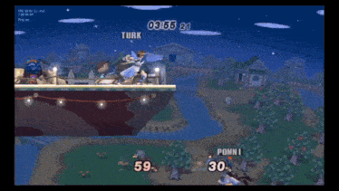 a screenshot of a video game with turk on the bottom right