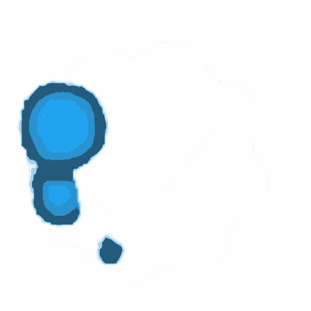 a blue cloud with a white hole in it