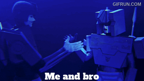 a gif from gifrun.com shows a robot talking to another robot