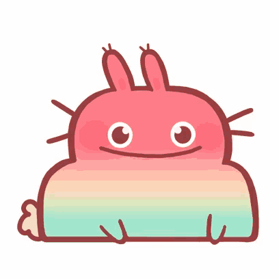 a cartoon of a rabbit with a rainbow coming out of its mouth