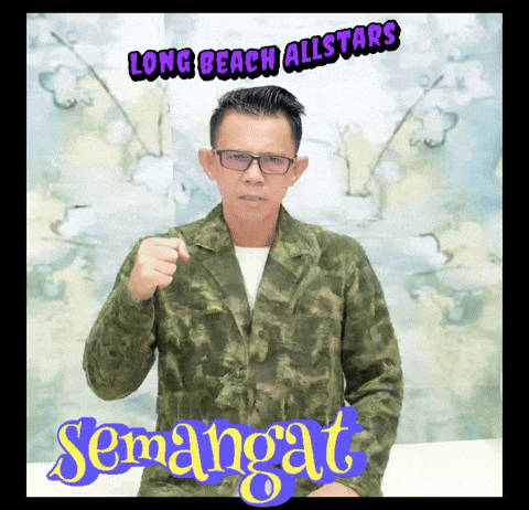 a picture of a man in a camouflage jacket with long beach allstars written on the bottom
