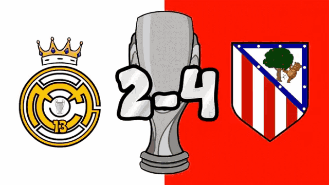 a drawing of a trophy and a shield with the number 2-4 on it