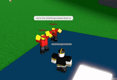 a screenshot of a video game that says " were the elliotlings please feed us "