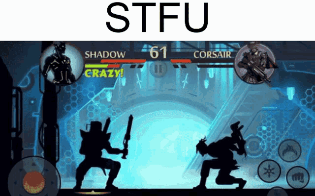 Stfu Corsair GIF - Stfu Corsair Shadow Fight2 GIFs