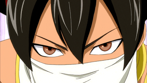 a close up of a person 's face with a white mask on it