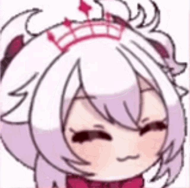 a cartoon of a girl with a crown on her head and a red bow .