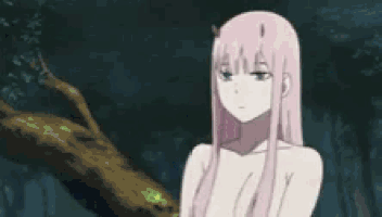 a naked anime girl with horns is asking if she is a pervert