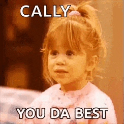 a little girl from full house is making a funny face .
