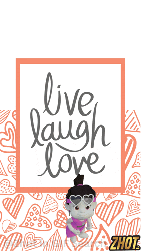a girl is looking at a sign that says live laugh love