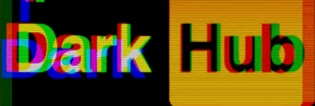 a dark hub logo is displayed on a screen