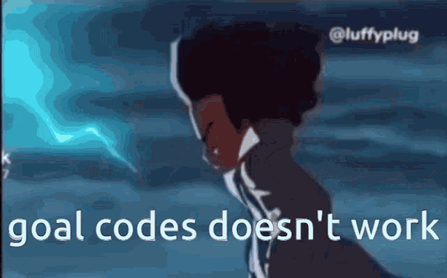 goal codes does n't work is written on a screen