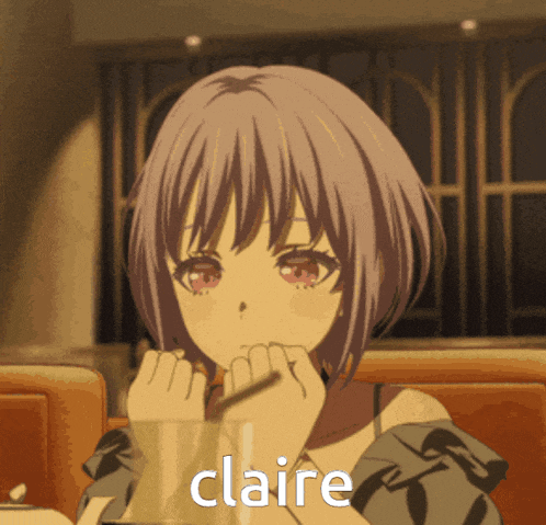 a picture of a girl with the name claire written on it