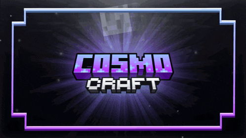 a logo for cosmo craft with a glowing background