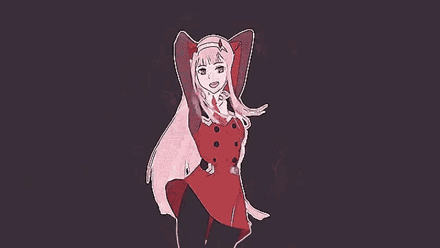 a drawing of a girl in a red dress is dancing