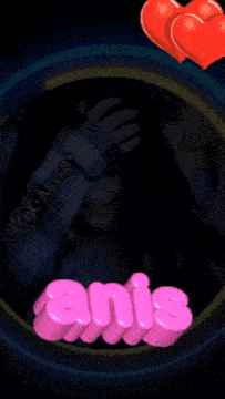 a picture of a girl with the name anis written in pink