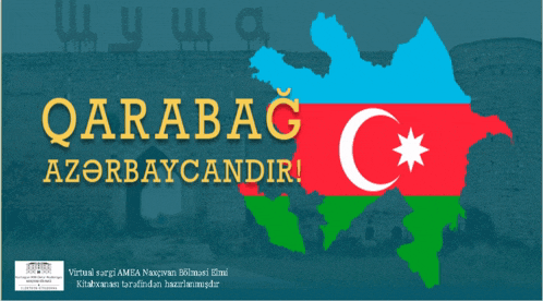 a poster that says qarabag azorbaycandir with a map of azerbaijan