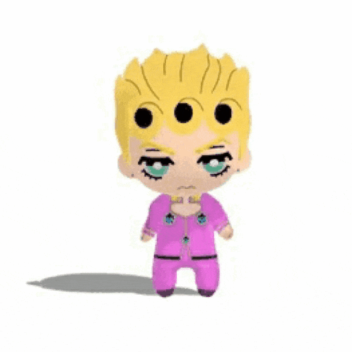 a cartoon character is standing on a white background .