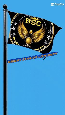 a flag that says bsc bright star of community on it