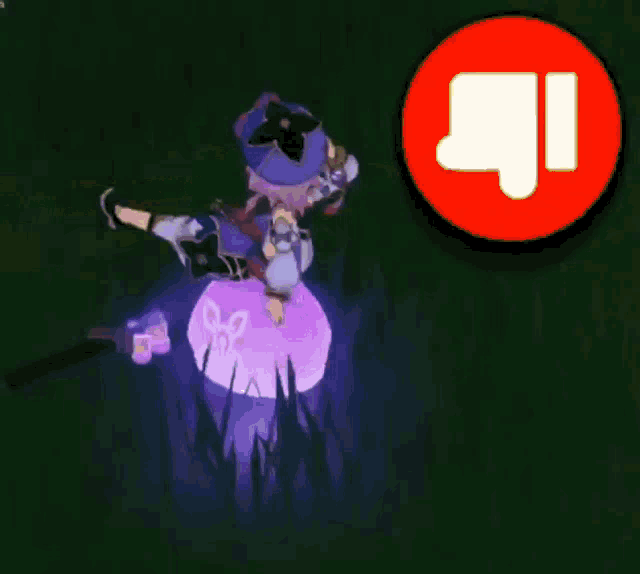 a cartoon character with a red circle with an i on it