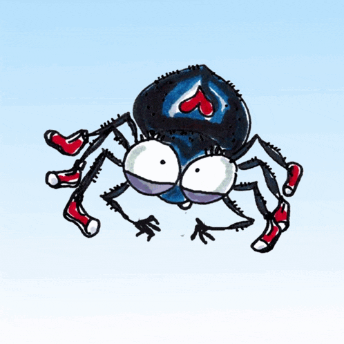 a cartoon of a spider with the words you 're loved my friend on the bottom