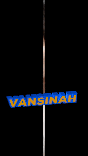 a close up of a man 's face with the name vansinah in blue