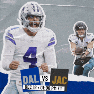 a poster for a football game between dal and jac