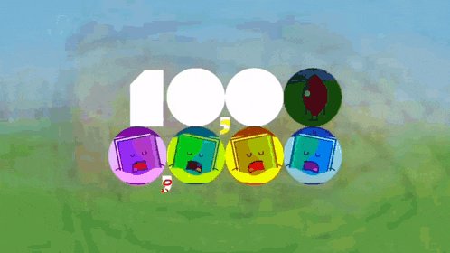 a drawing of a number 1000 with a bunch of colorful squares