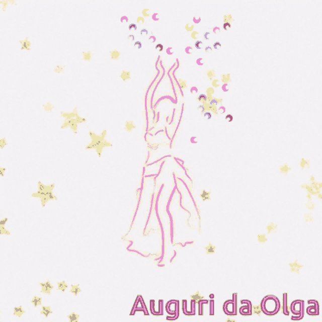 a drawing of a woman with the words auguri da olga