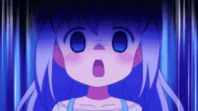 a girl with a surprised expression on her face