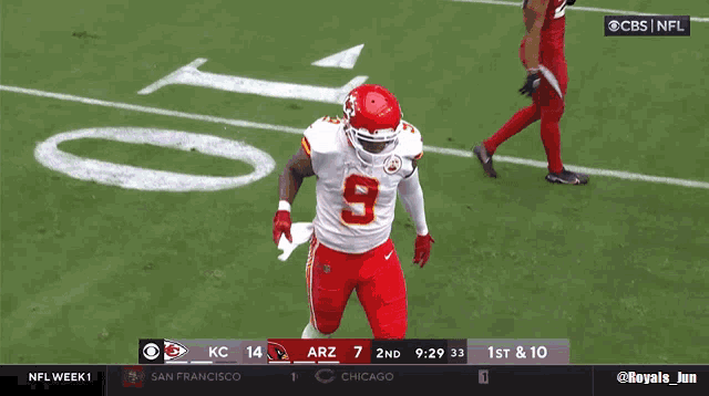 a football game is being played on cbs sports network