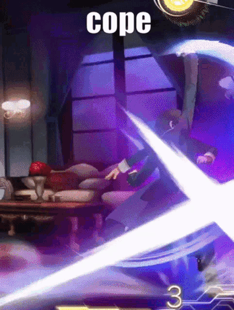 a video game scene with the word cope on the bottom right