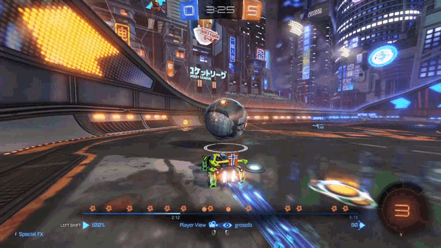 a rocket league game is being played and the time is 3:25