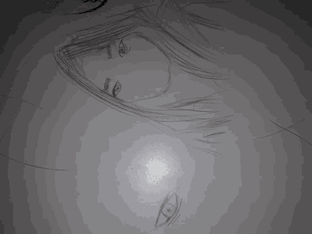a close up of a drawing of a person 's eyes