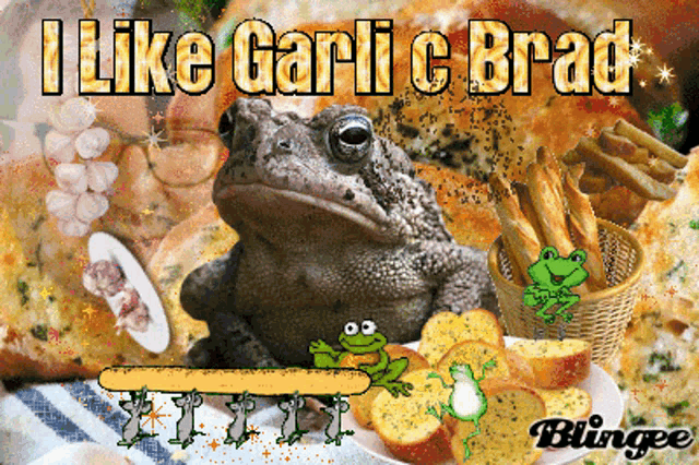 Garlic Bread Blingee GIF - Garlic Bread Blingee Frog GIFs