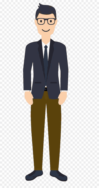 a man in a suit and tie with glasses is smiling
