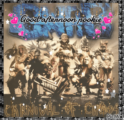 a poster that says good afternoon pookie carnival of choo4