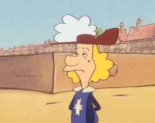 a cartoon character is wearing a hat and a blue jacket
