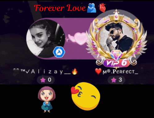 a picture of a girl and a man with the words forever love on top