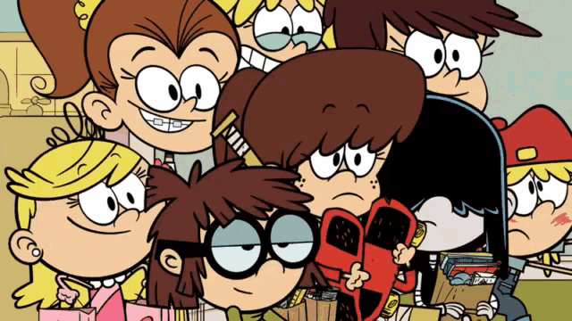 a group of cartoon characters from the loud house are posing for a picture together