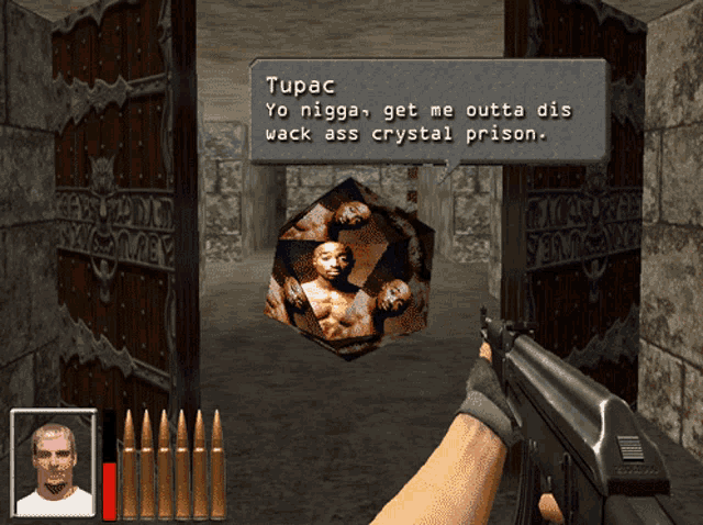 a screenshot of a video game with the name tupac on it