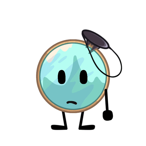 a cartoon character is surrounded by confetti and has a hat on