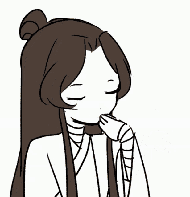 a drawing of a girl with long hair and a red heart