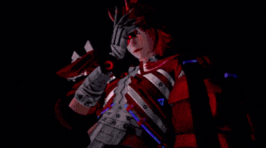 a video game scene with a red light coming out of it