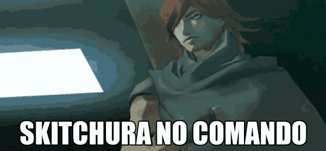 a picture of a man with the words skitchura no comando