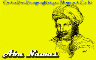 a yellow background with a drawing of a man and the words abu nawas