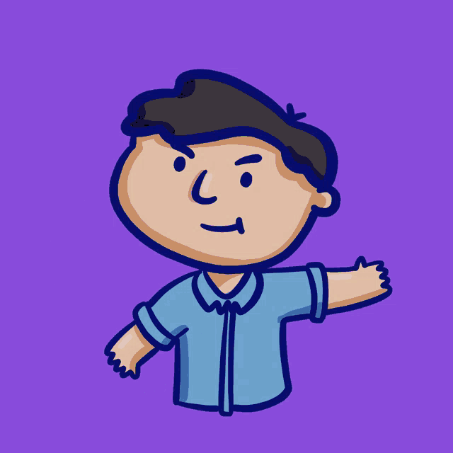 a cartoon drawing of a man with music notes behind him