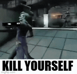 a poster that says kill yourself with a video game scene