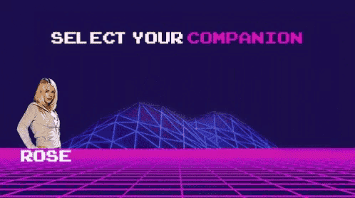 a woman stands in front of a screen that says " select your rose "
